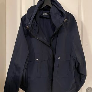 Zara navy cropped jacket